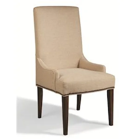 Tall Upholstered Chair with Nailhead Studs